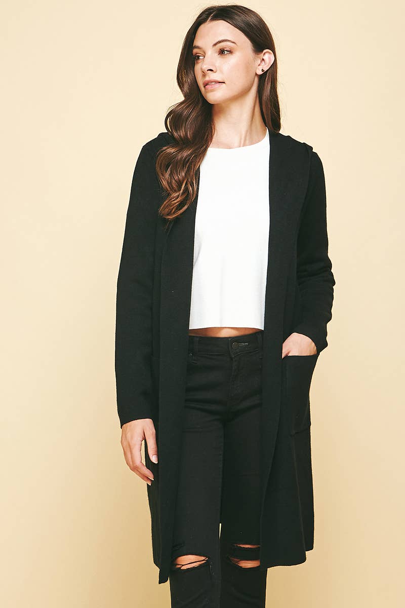 OPEN KNIT CARDIGAN - 3764W: ESPRESSO / SM