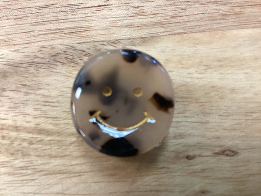 Smiley Face Grab Hair Clip Option 2: Tortoise