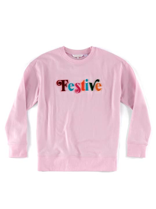 ASSORTED SET OF 6 "FESTIVE" SWEATSHIRTS, BLUSH