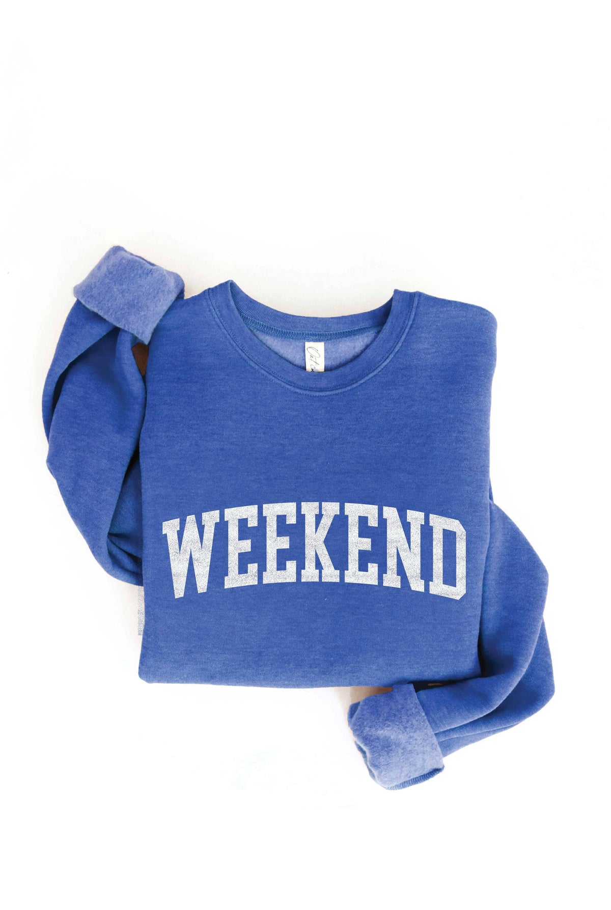 WEEKEND Graphic Sweatshirt: HEATHER ROYAL / L