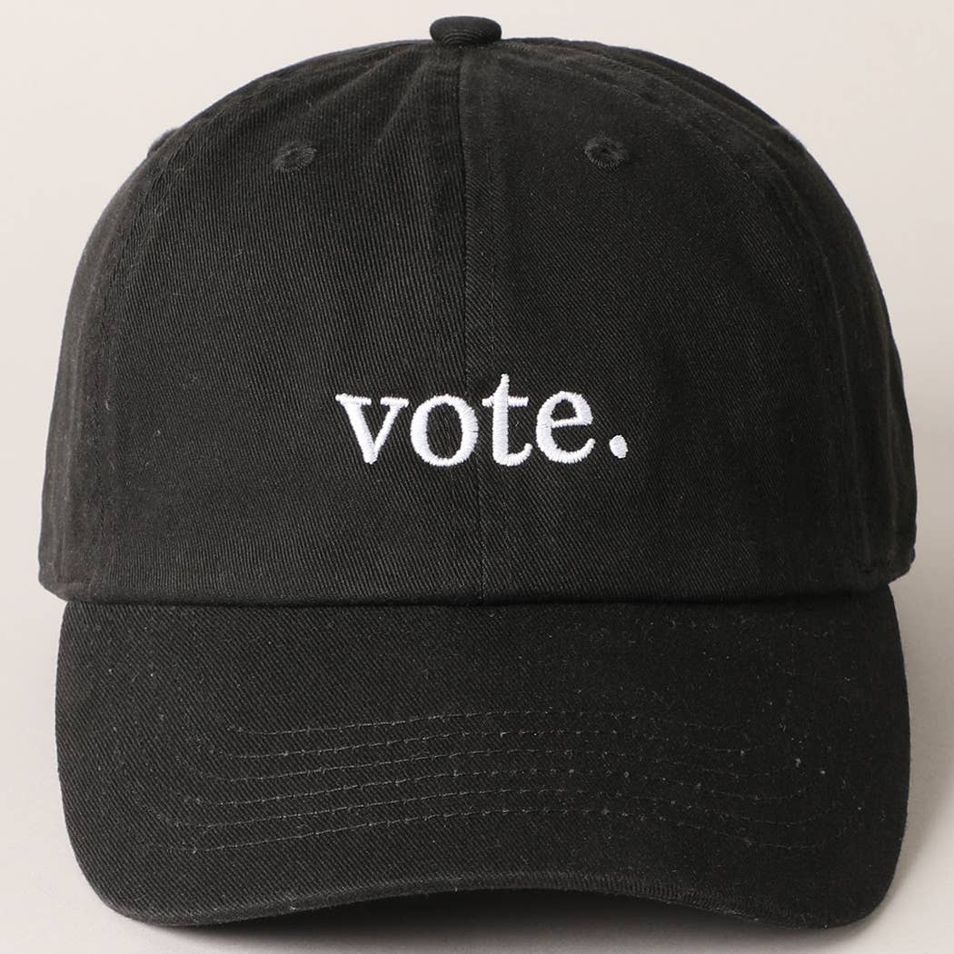Vote Letter Graphic Embroidered Baseball Cap: ROYAL BLUE / ONE SIZE