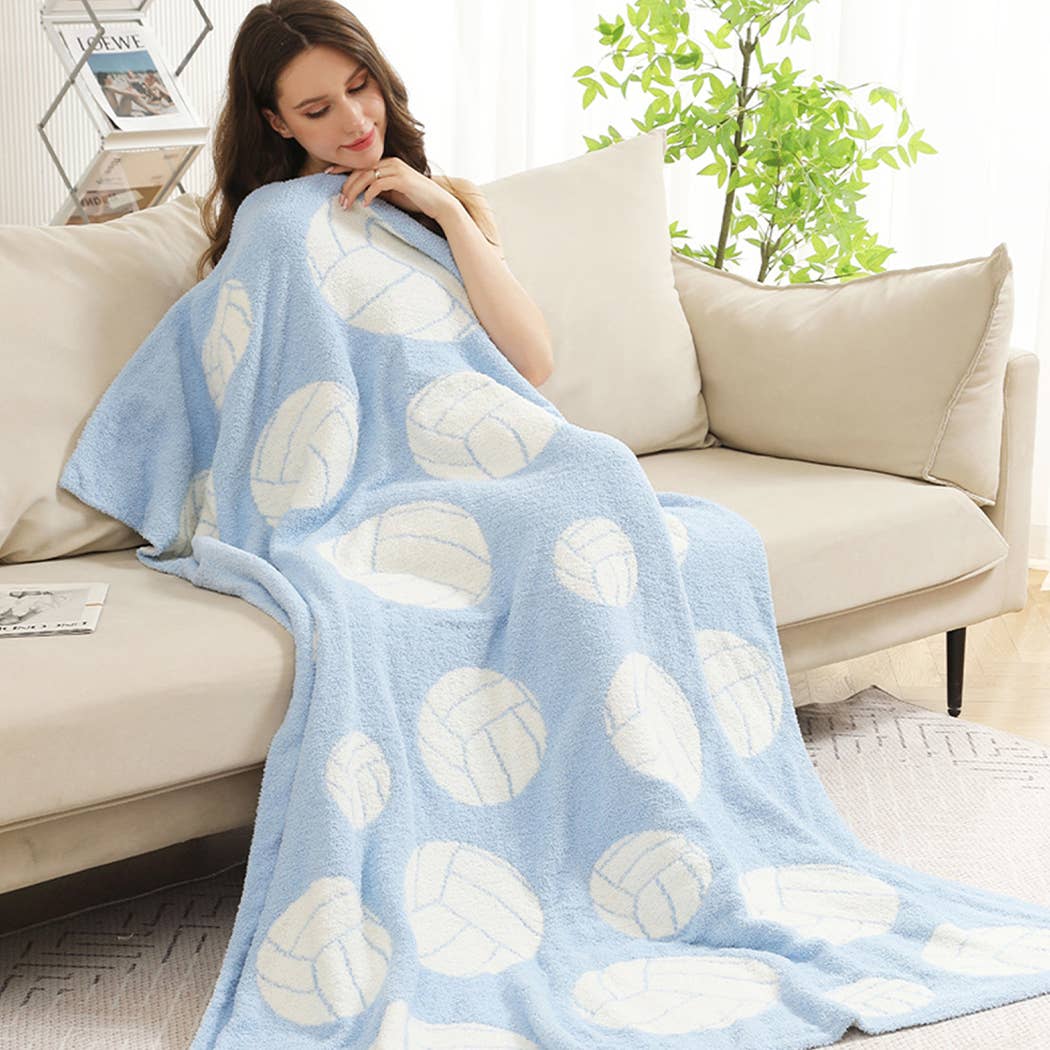 Volleyball Throw Blanket : Blue