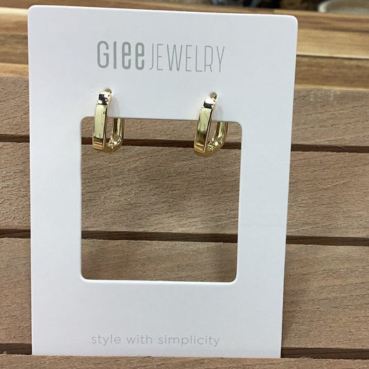 Glee Square petite hoops gold
