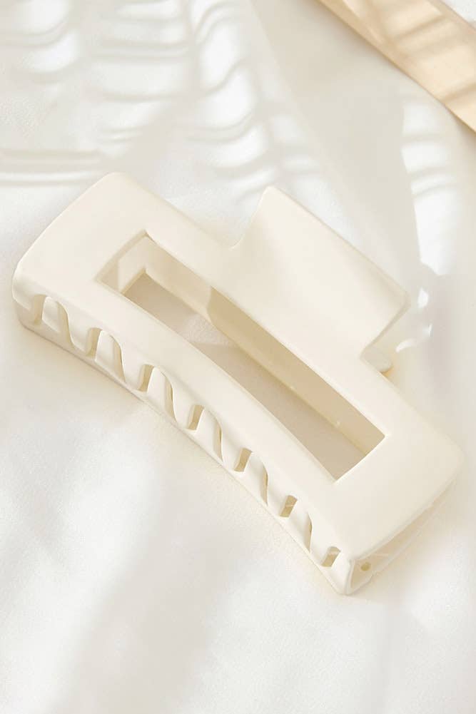 Solid Color Rectangle Shaped Hair Claw: Light Purple
