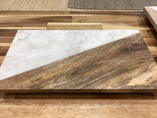 Charcuterie board, wood and marble mix