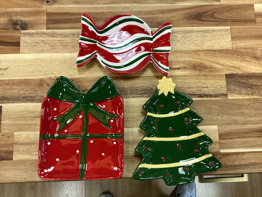 Holiday appetizer plate, 3 styles