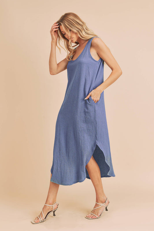 420AS Daisy Dress: L / Dress / Blue Billow