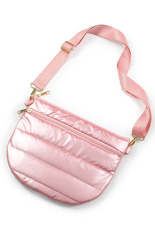 Puffy Half Moon Bag: Pink