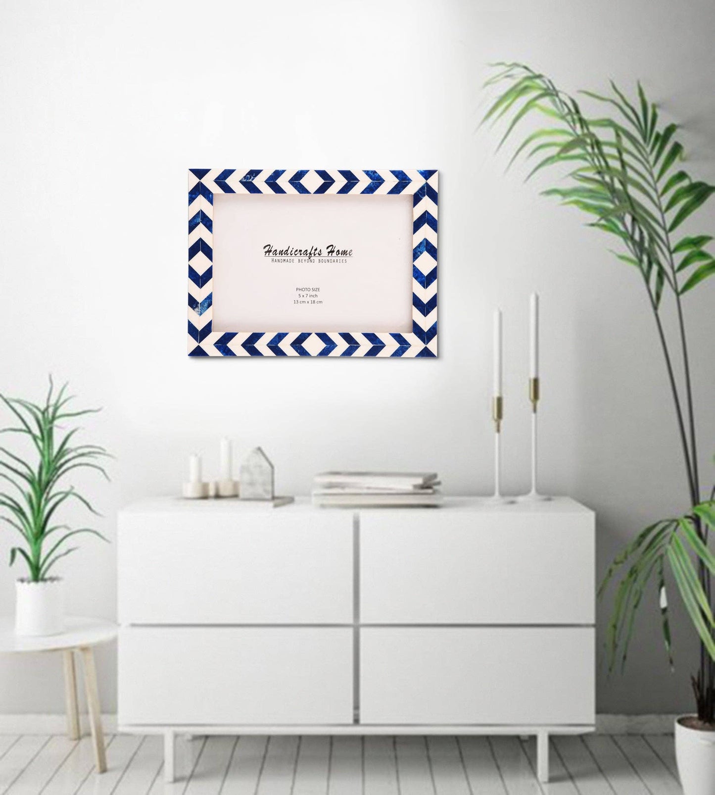 Photo Frame Lisbon Azul Pack of 2 Blue & White 5x7 Inch: Lisbon Azul