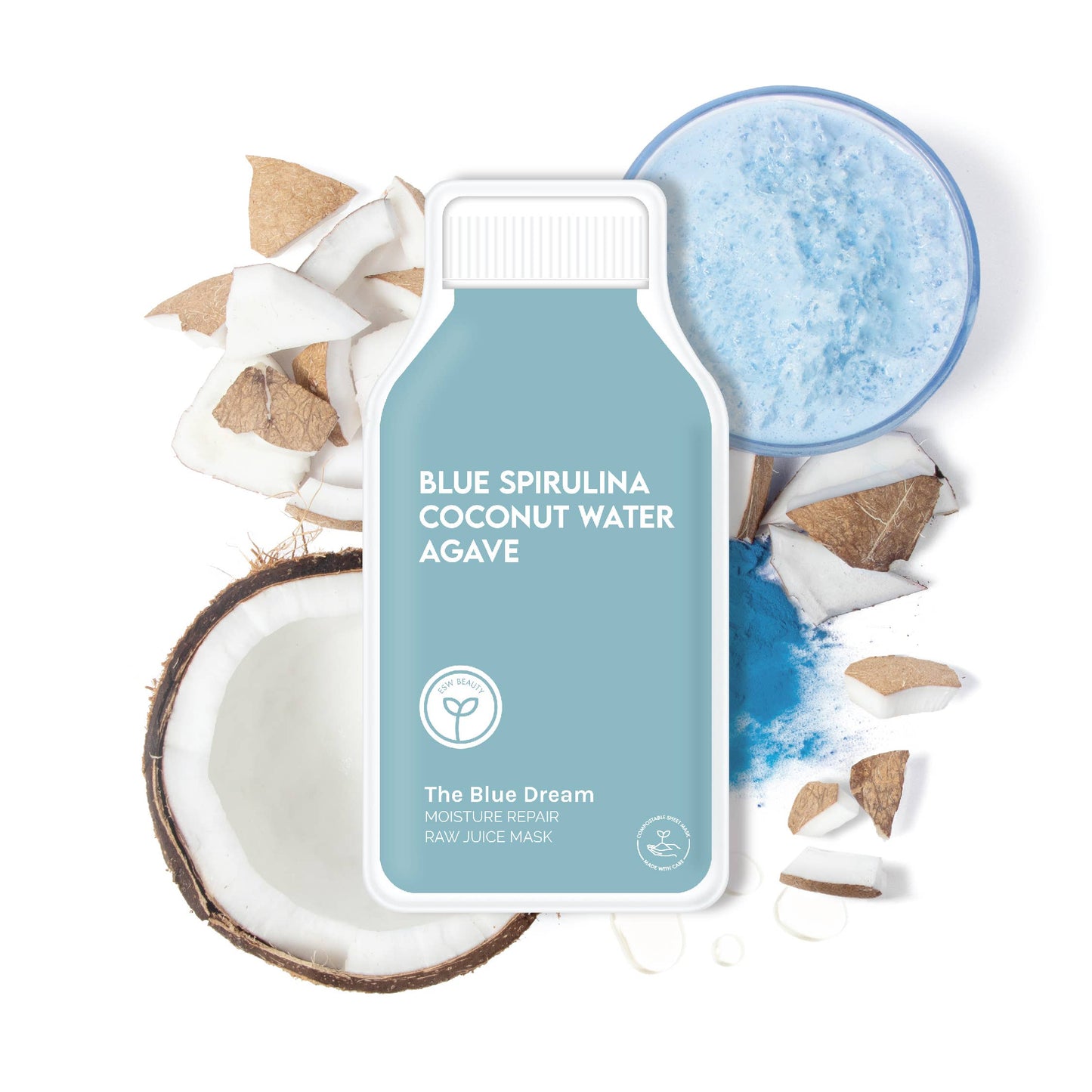 The Blue Dream Moisture Repair Raw Juice Face Mask: With Peg Hole