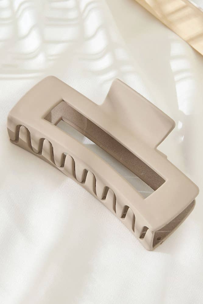 Solid Color Rectangle Shaped Hair Claw: Purple