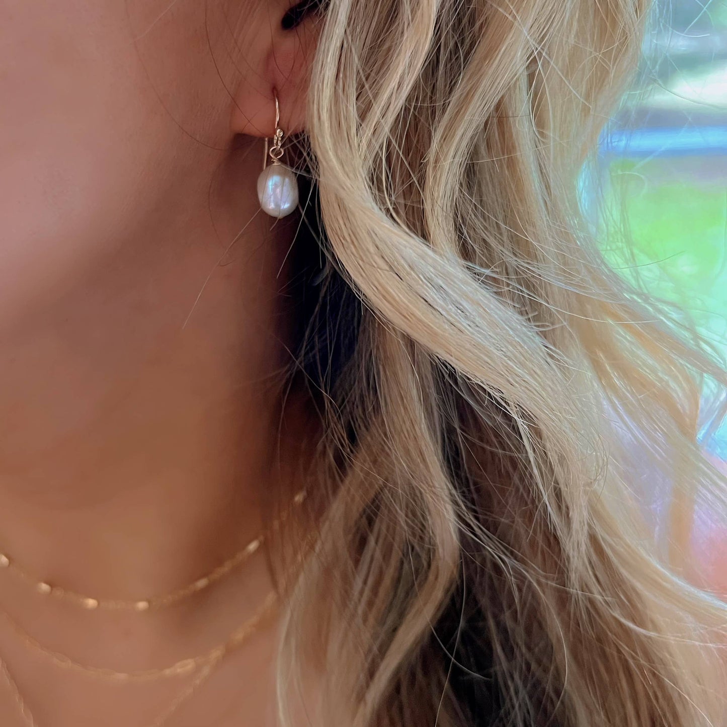 Kaia Freshwater Pearl Dangle Earrings Gold / Silver: 14k Gold Filled