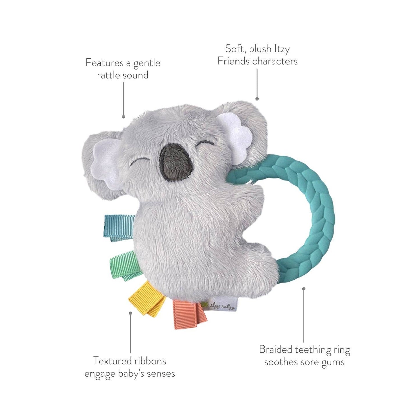 Ritzy Rattle Pal™ Plush Rattle Pal with Teether: Rainbow