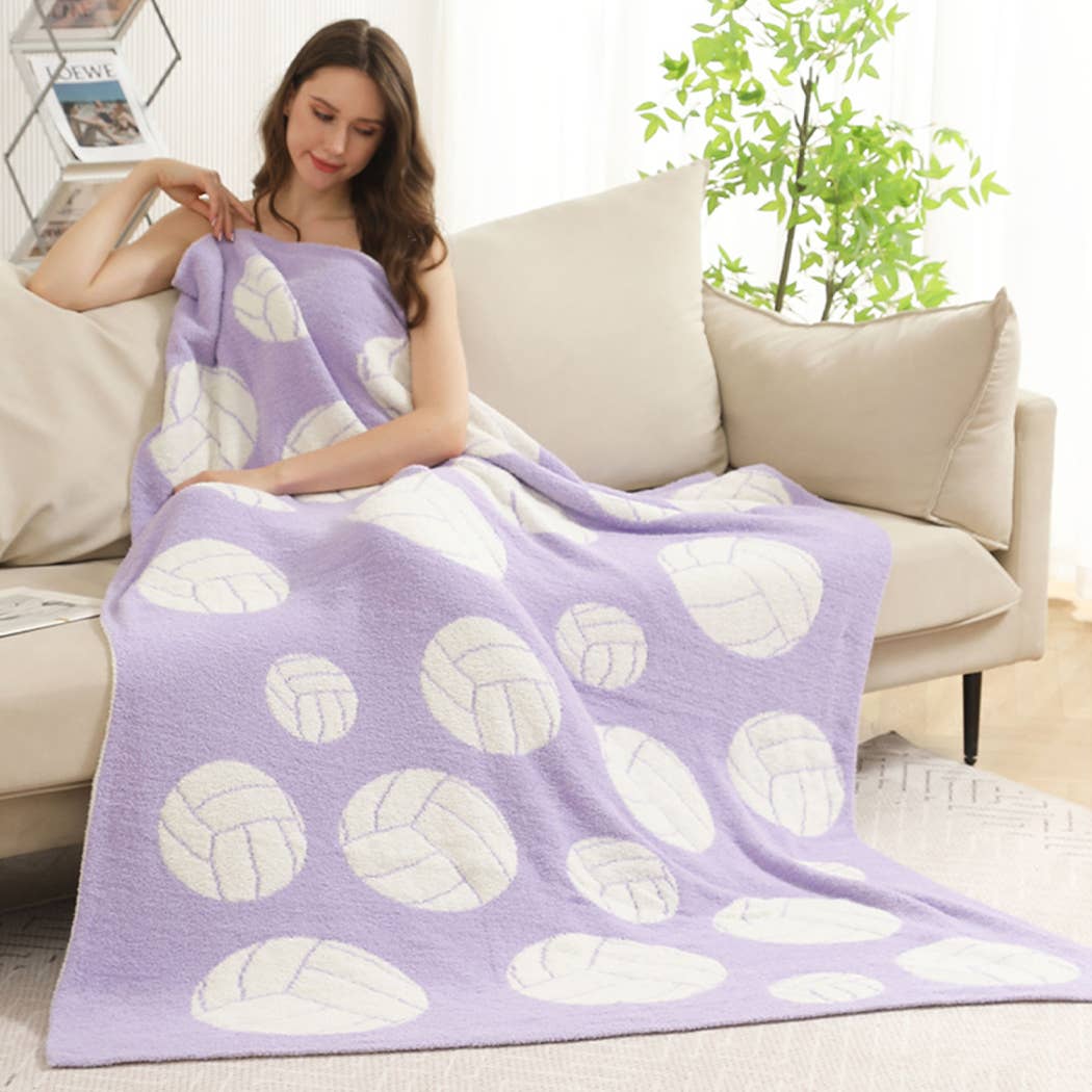 Volleyball Throw Blanket : Blue