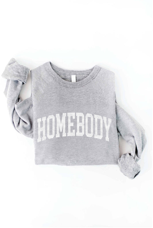 HOMEBODY Graphic Sweatshirt: ATHLETIC HEATHER / L