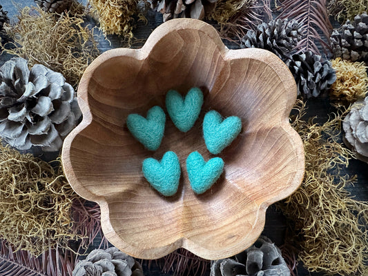 Wool Heart | Felted Wool Mini Decor | 23 Colors: Jasper Green