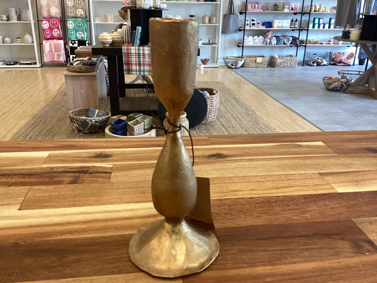 Metal taper holder antique brass