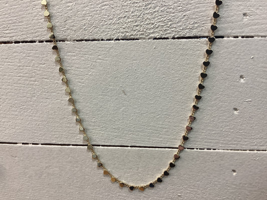 Glee row of hearts necklace/gold