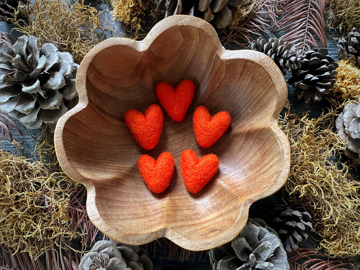 Wool Heart | Felted Wool Mini Decor | 23 Colors: Jasper Green