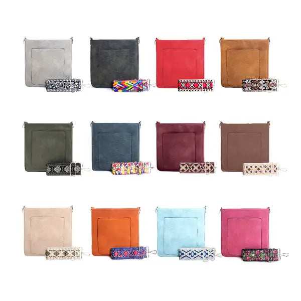 ASHLEY SUEDE VEGAN LEATHER CROSSBODY: CAMEL 2