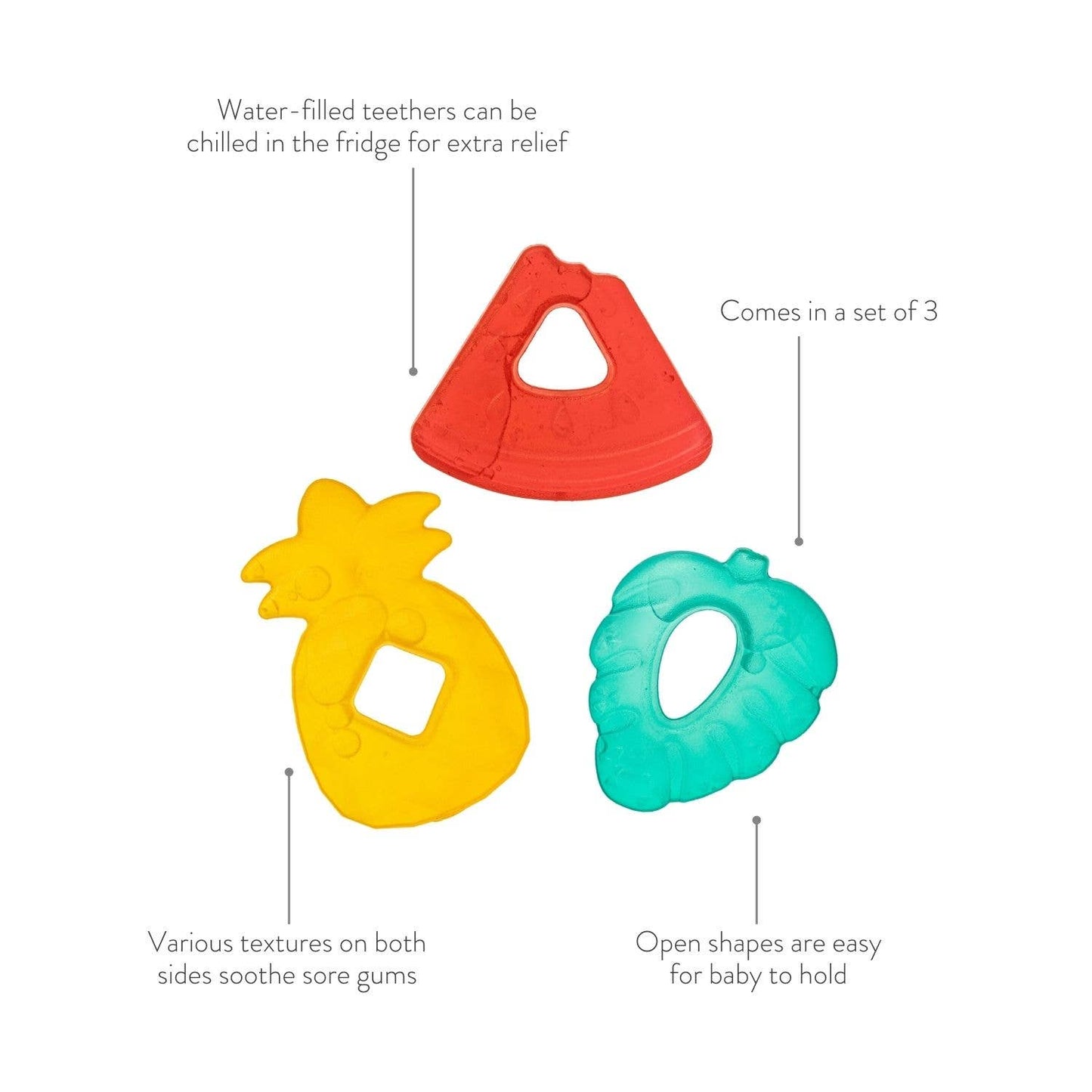 Cutie Coolers™ Water Filled Teethers (3-pack): Cactus