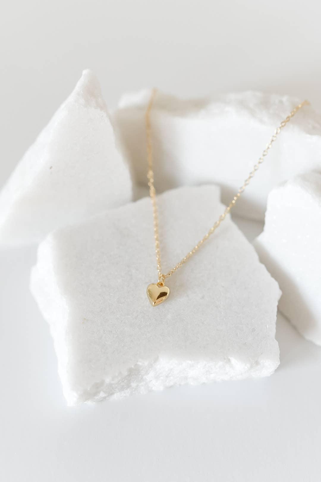 Blakely dainty bubble heart necklace 18k gold plated 