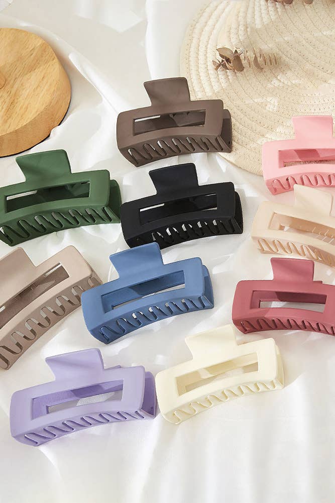 Solid Color Rectangle Shaped Hair Claw: Light Purple
