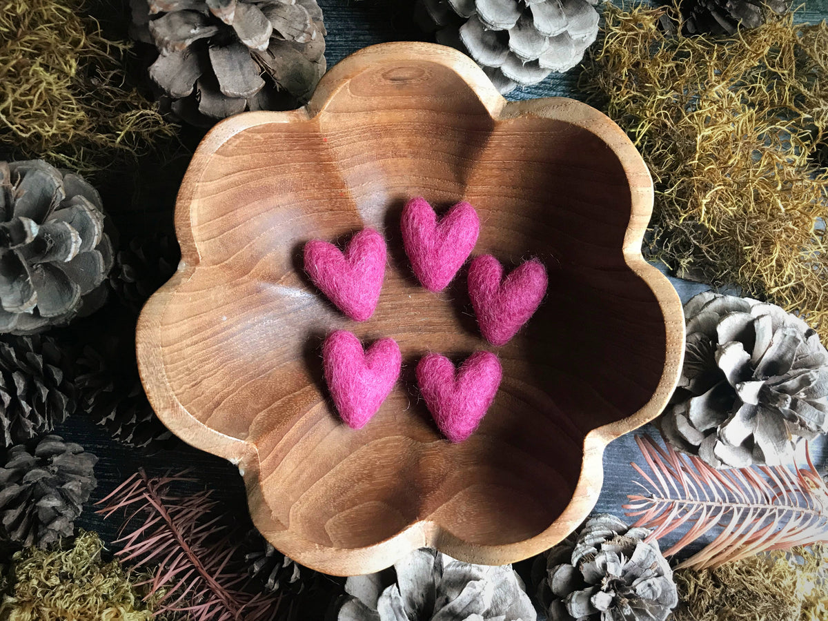 Wool Heart | Felted Wool Mini Decor | 23 Colors: Jasper Green