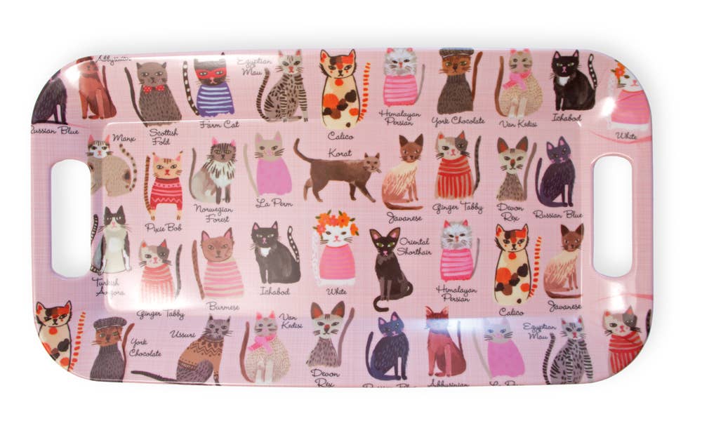 15" Long Melamine Tray Cool Cats