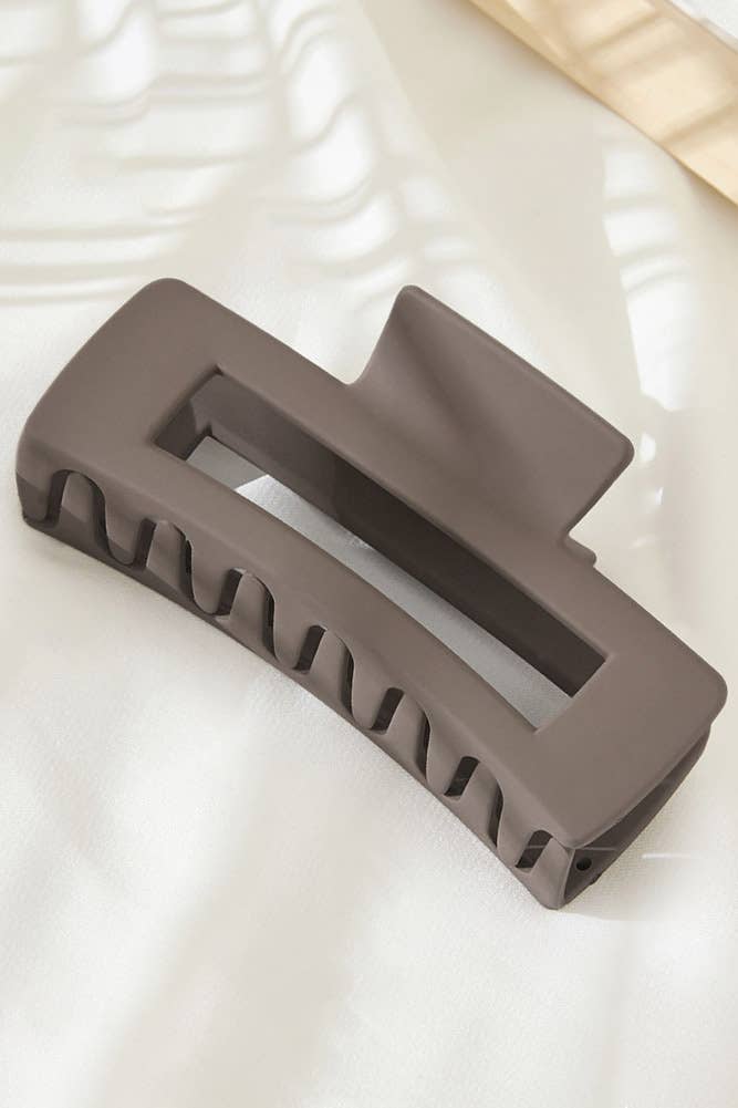 Solid Color Rectangle Shaped Hair Claw: Purple