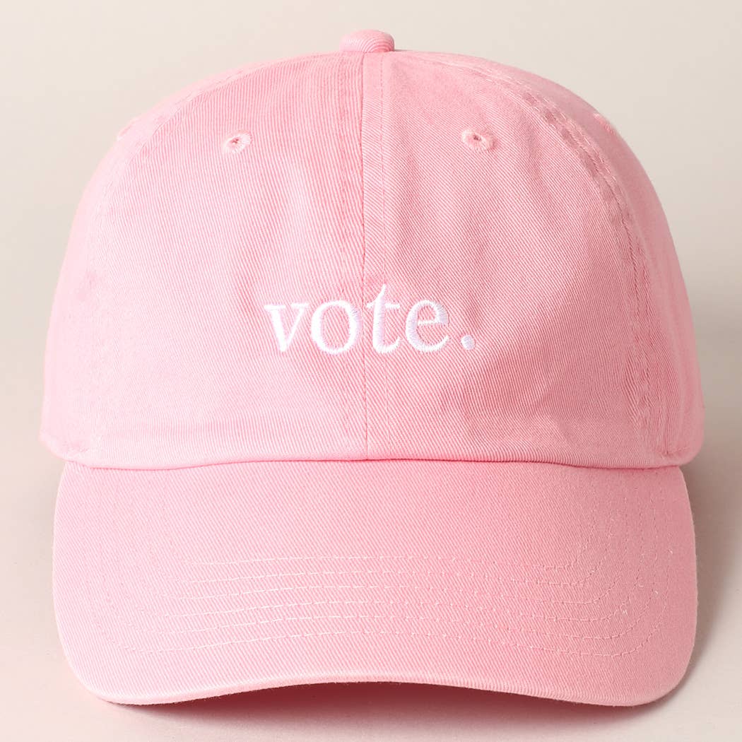Vote Letter Graphic Embroidered Baseball Cap: ROYAL BLUE / ONE SIZE