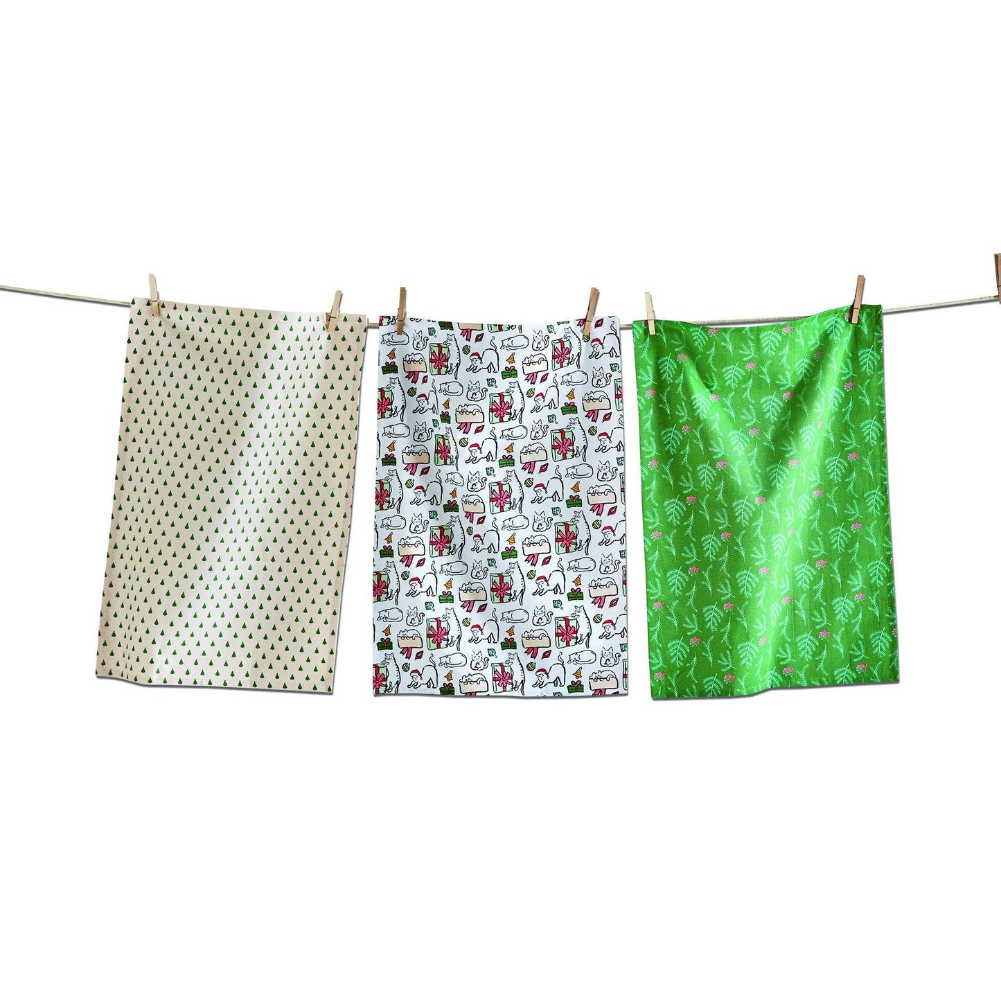 SALE Christmas Merry Catmas Dishtowel Set Of 3 - Multi