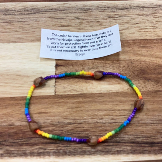 Cedar berry bracelet…rainbow bracelet
