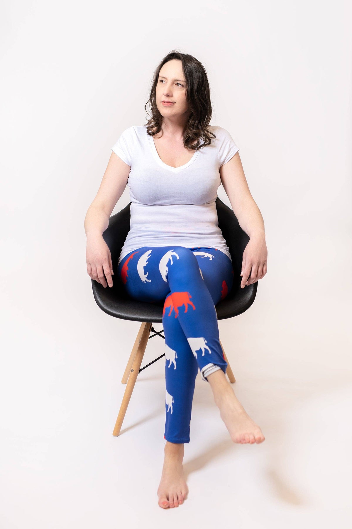 Cozy Adult Red and Blue Buffalo Leggings: Size 0 (Women's XS)