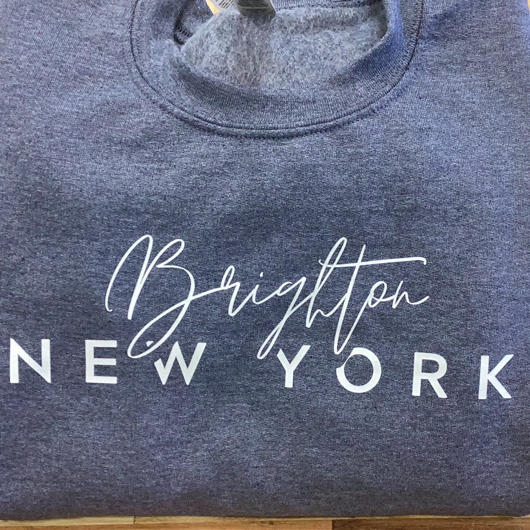 Custom Brighton,NY Sweatshirt: XL…Heather Navy