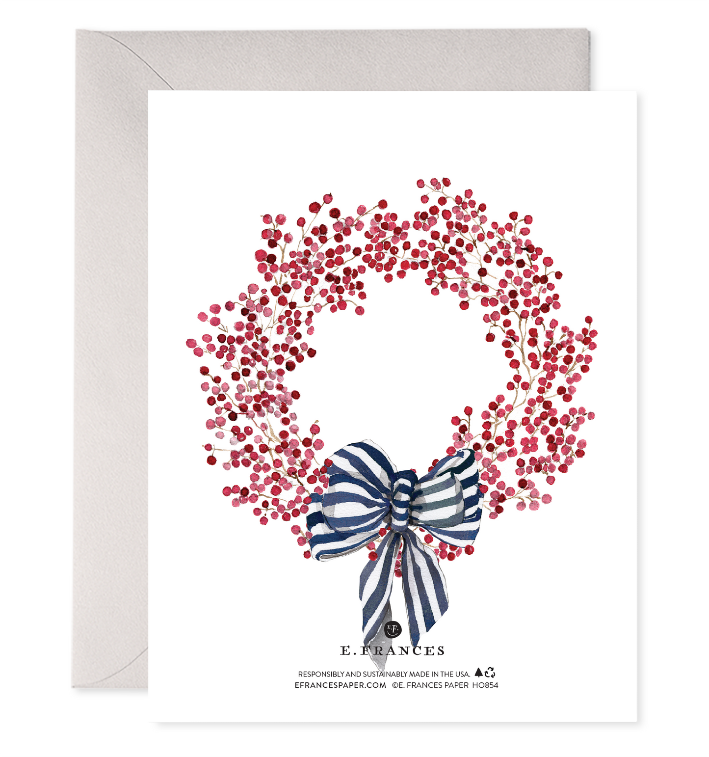 Red Berry Wreath | Joy Christmas Cards (Boxed Set of 6): 4.25 X 5.5 INCHES