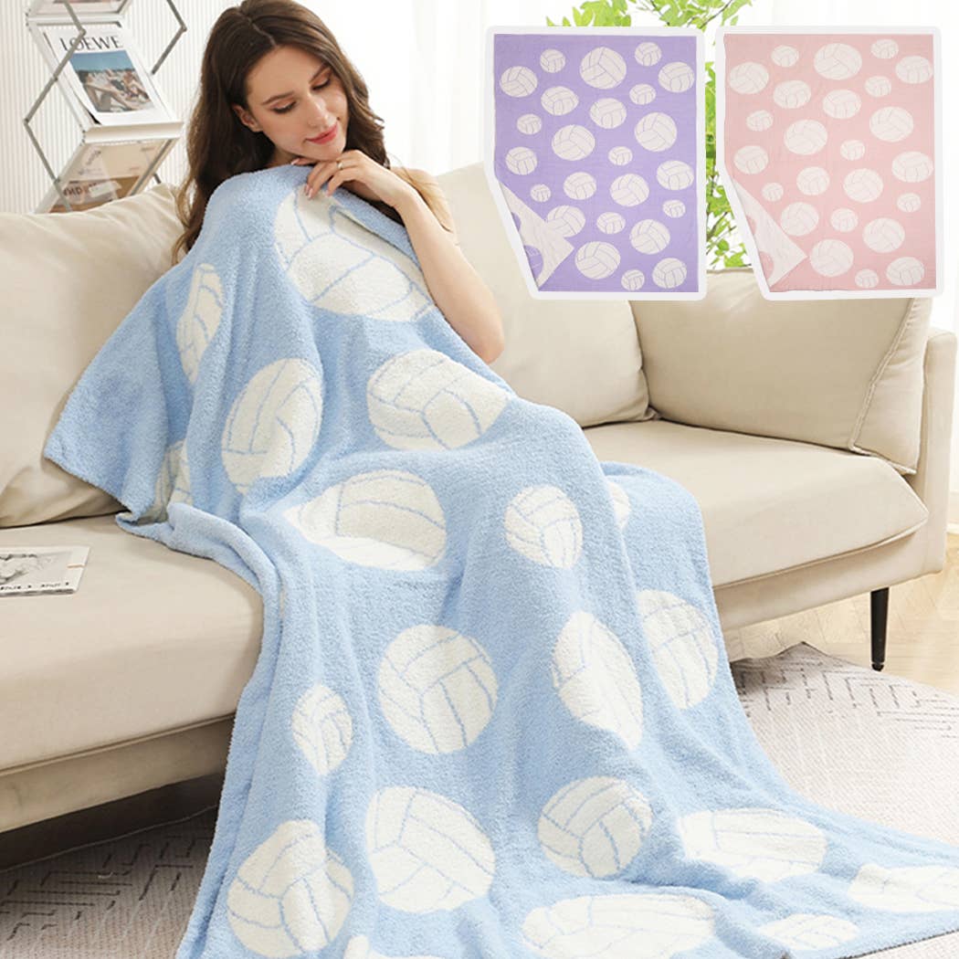 Volleyball Throw Blanket : Blue