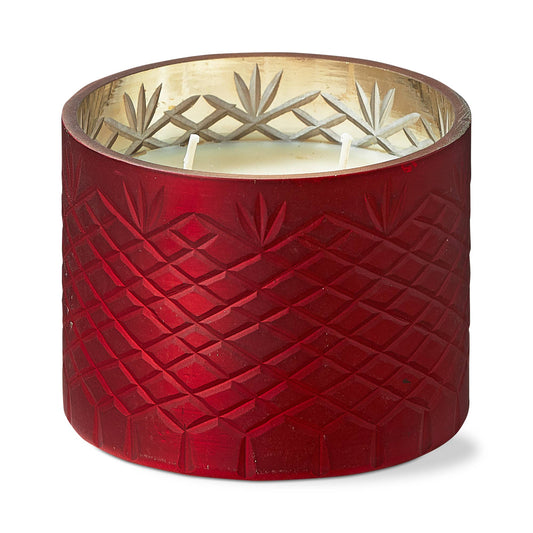 SALE Chai Spice & Vanilla Candle Medium - Red