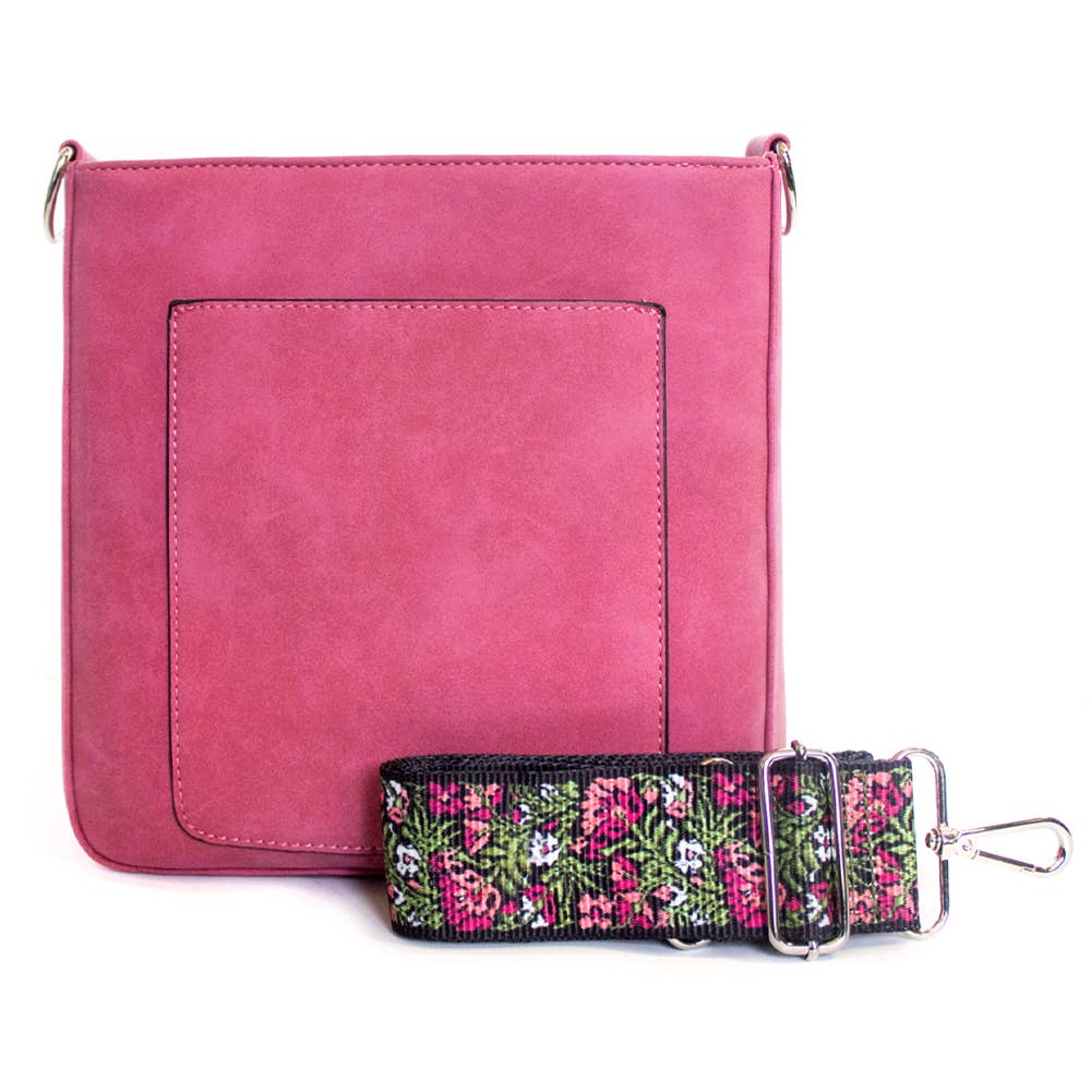 MAY SUEDE VEGAN LEATHER CROSSBODY🍁: FUSCHIA