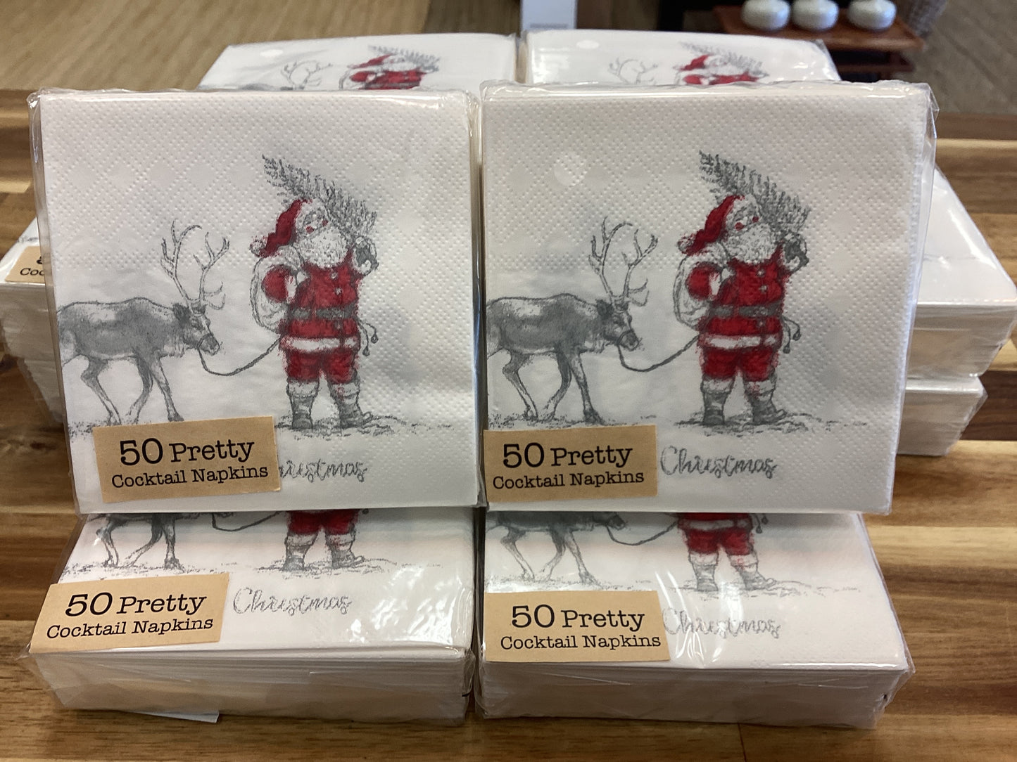Santa cocktail paper napkins, set of 50