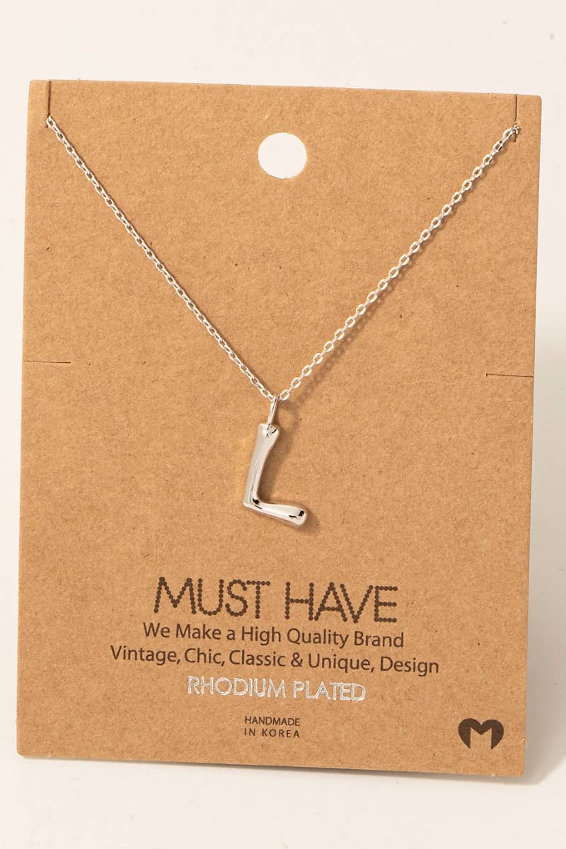 Bubble Letter initial Necklace,gold dipped