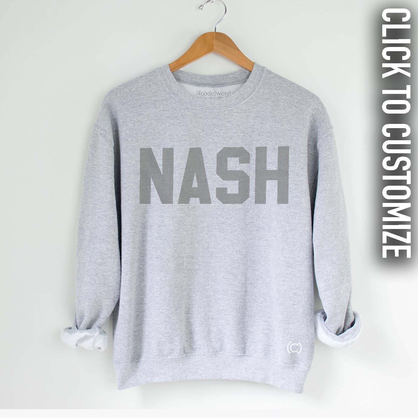 Fleece Sweatshirt - Customizable: Powder Blue / LG