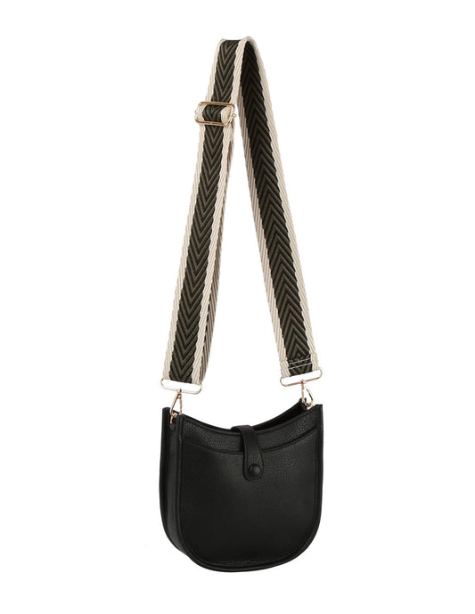 Guitar strap crossbody bag: Black