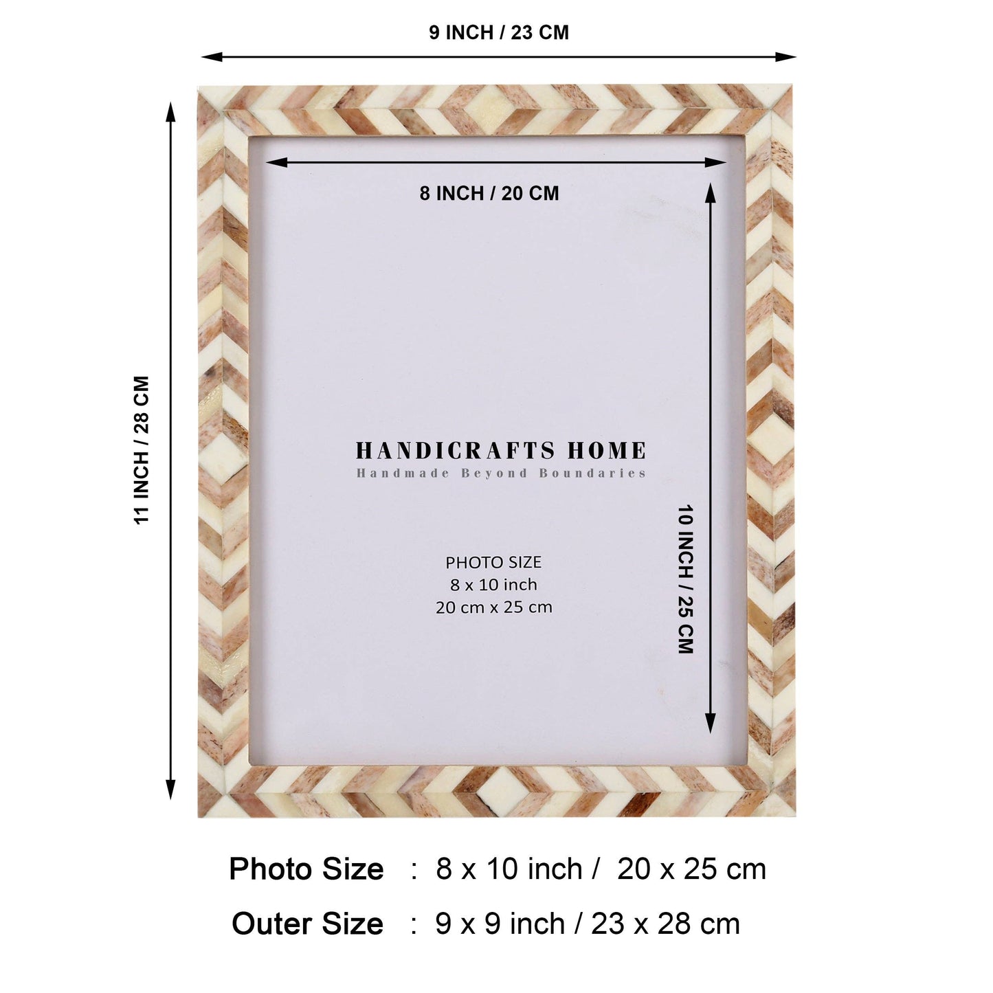 Photo Frame Brown Mosaic Chevron: 8x10 Inches