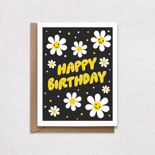 Happy Birthday Retro Daisy Card