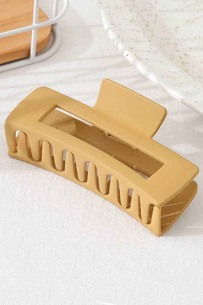 Solid Color Rectangle Shaped Hair Claw: Light Purple