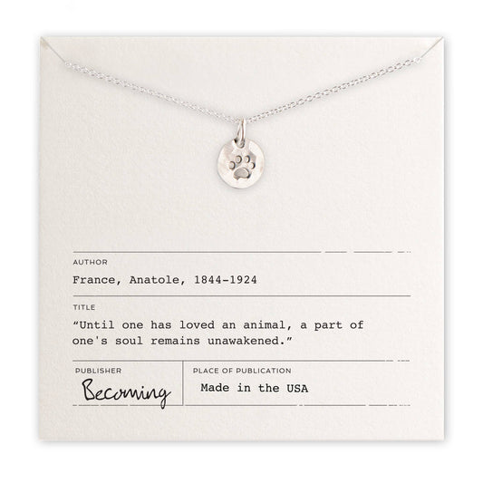 Paw Print Necklace: Sterling Silver