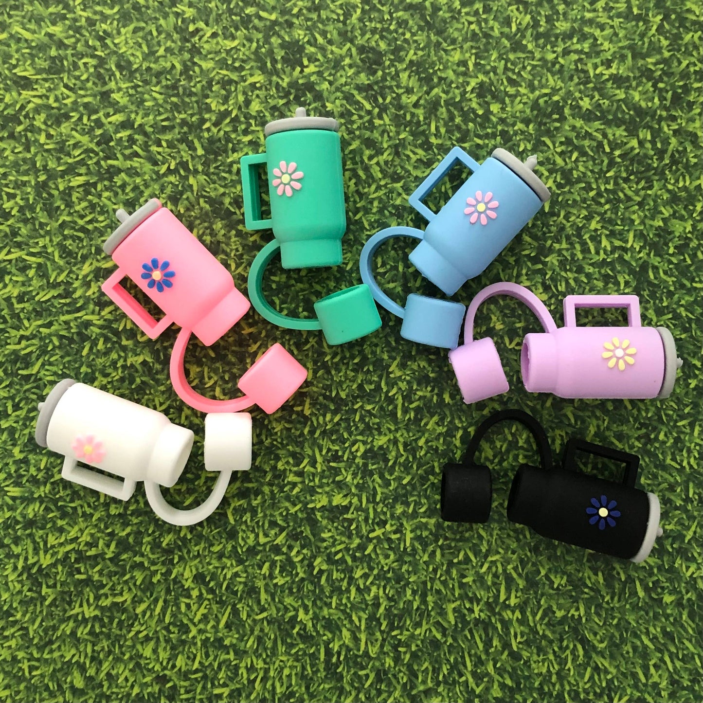 Straw Cover Stanley Tumbler Accessories 10mm: Green/pink