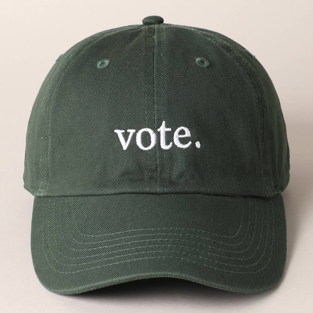 Vote Letter Graphic Embroidered Baseball Cap: ROYAL BLUE / ONE SIZE