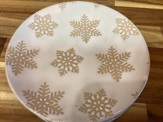 Plate with snowflakes